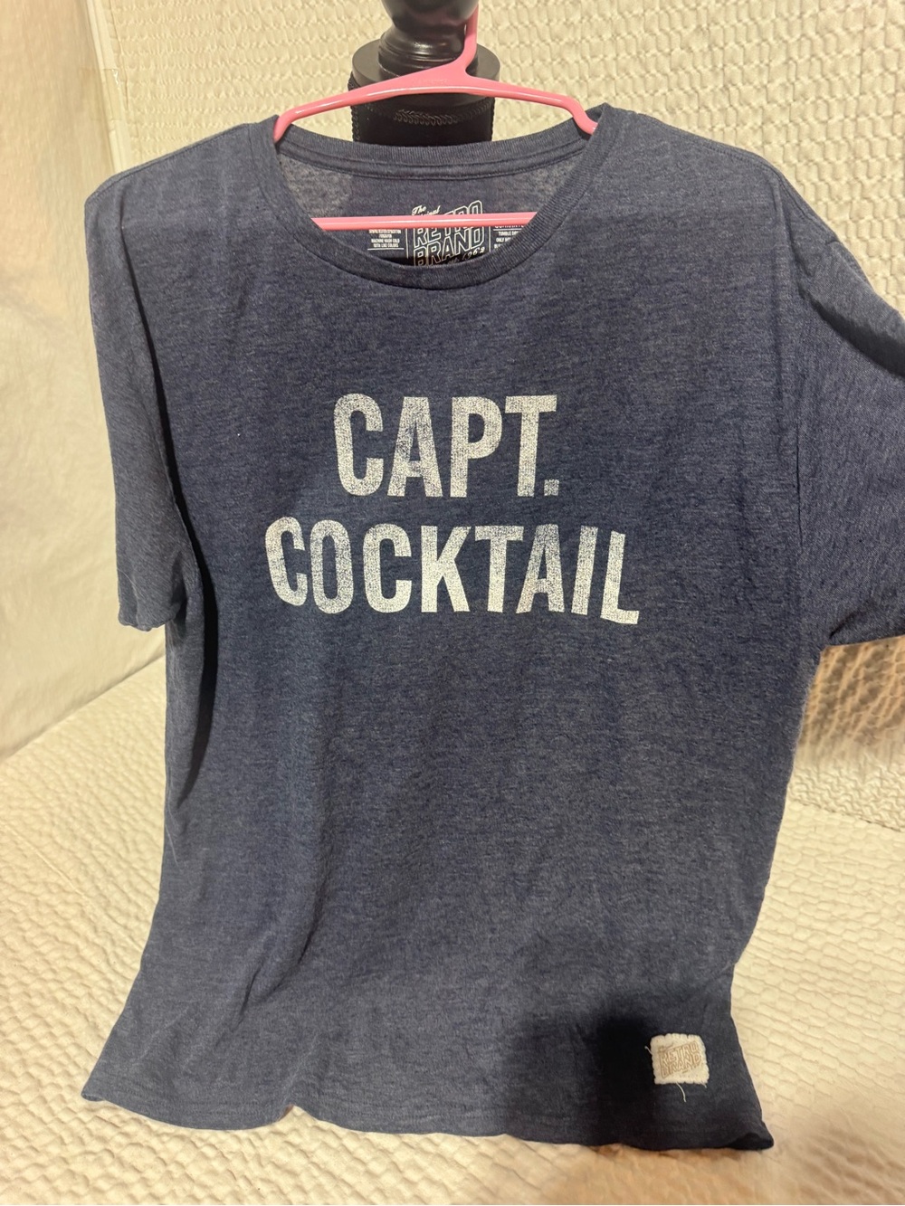 Original Retro Brand Navy Blue 'Capt. Cocktail' Short Sleeve Tee